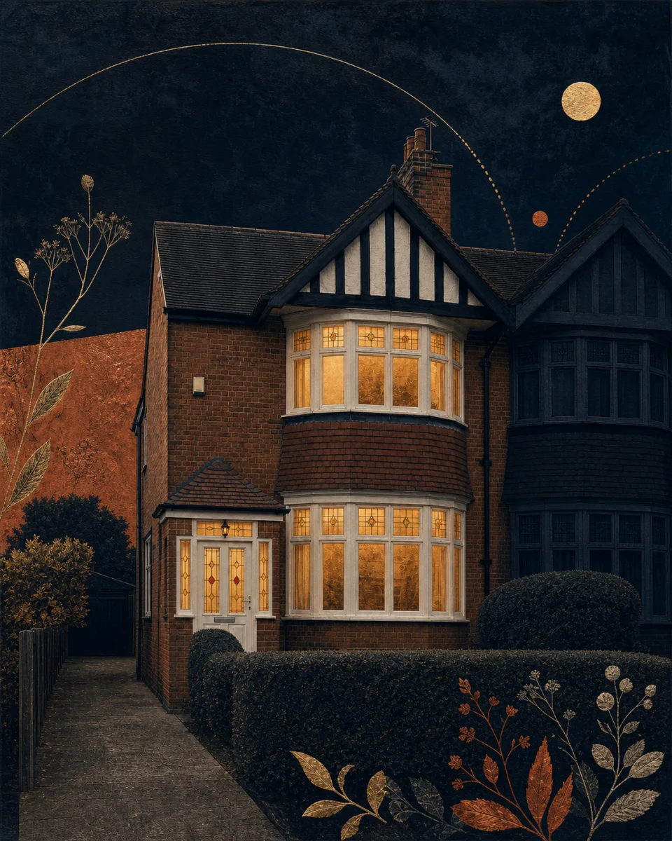 Midnight Edition edition of the HELD demonstration house, in a classic frame in natural oak